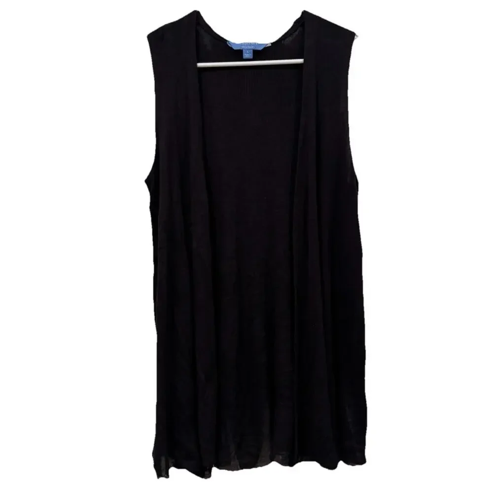 NWT Women’s Simply Vera Wand‎ Cardigan Black 100% Rayon Size Large L sleeveless